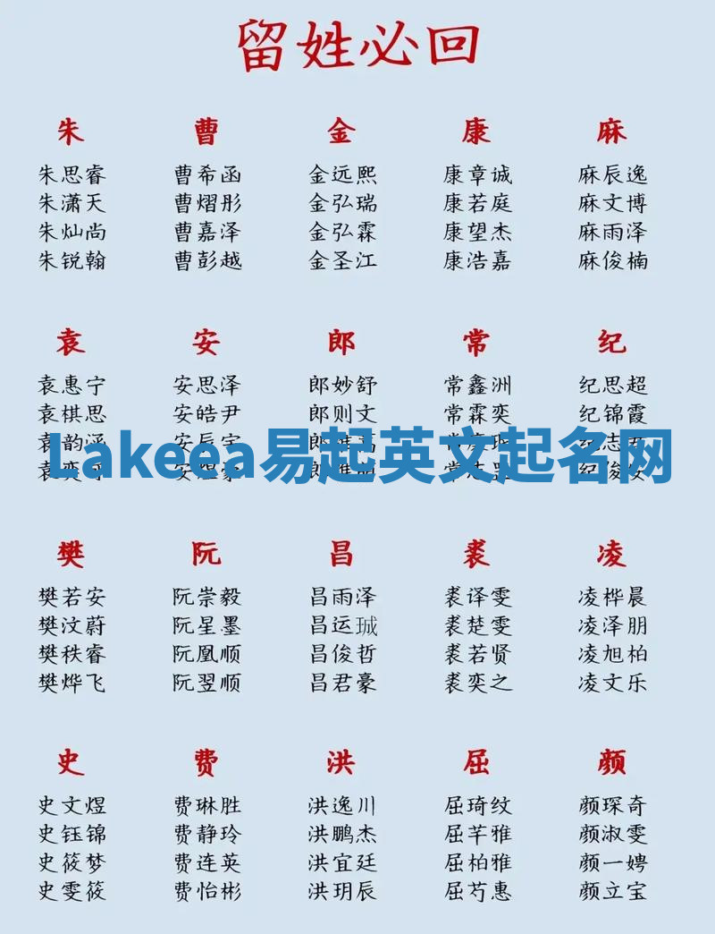 Lakeea易起英文起名网 Lakeea易起英文起名网