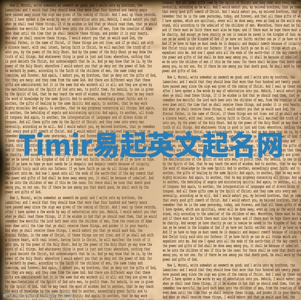 Timir易起英文起名网